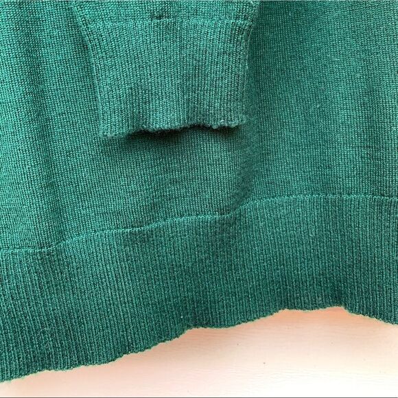 Carole Little dark green Long-sleeved cardigan, fastener, 50% merino wool, L - Picture 7 of 8